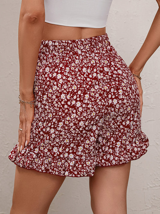 Printed Tie Waist Shorts - Women’s Clothing & Accessories - Shorts - 2 - 2024