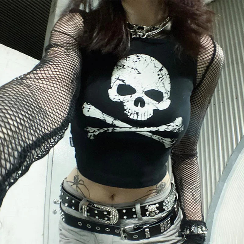 Punk Skull Camisole - Grunge Crop Top - Women’s Clothing & Accessories - Shirts & Tops - 3 - 2024