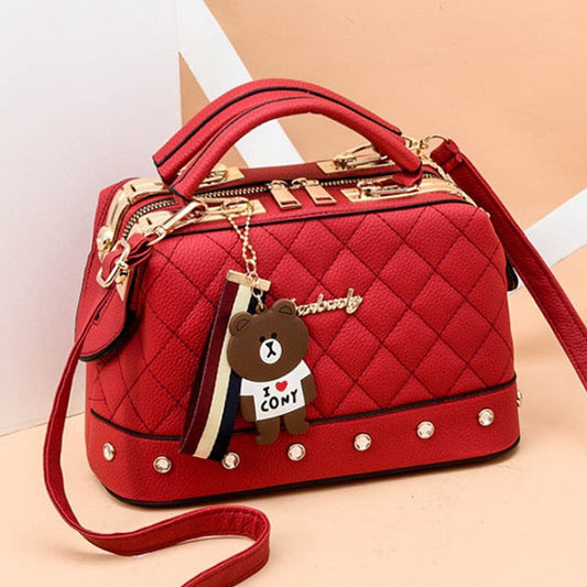Women’s Quilted Handbag with Kawaii Design - Cute & Stylish - Red - Women’s Clothing & Accessories - Handbags - 8 - 2024