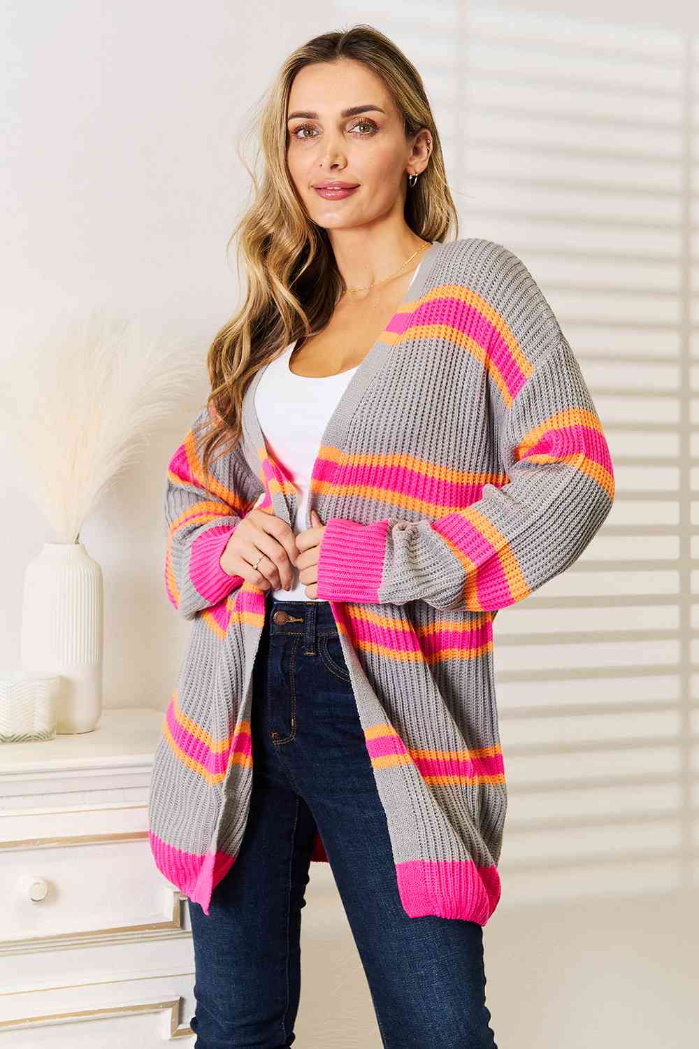 Ribbed Long Sleeve Cardigan - Women’s Clothing & Accessories - Shirts & Tops - 3 - 2024