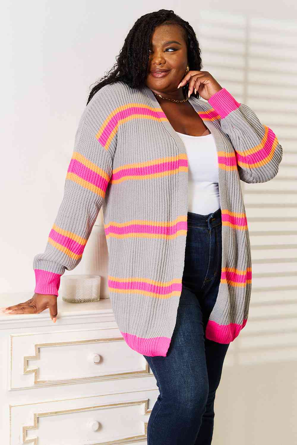 Ribbed Long Sleeve Cardigan - Women’s Clothing & Accessories - Shirts & Tops - 7 - 2024