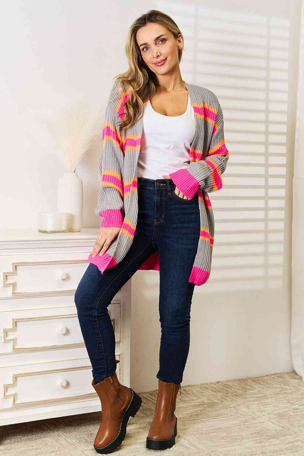 Ribbed Long Sleeve Cardigan - Women’s Clothing & Accessories - Shirts & Tops - 5 - 2024