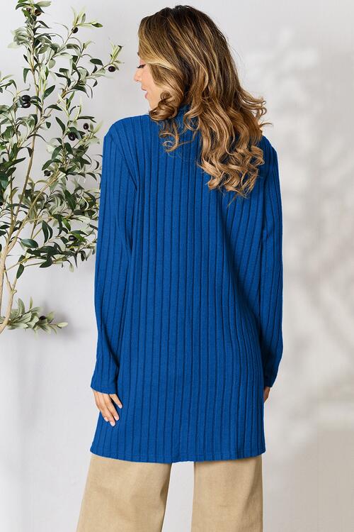 Ribbed Open Front Cardigan with Pockets - Women’s Clothing & Accessories - Shirts & Tops - 6 - 2024