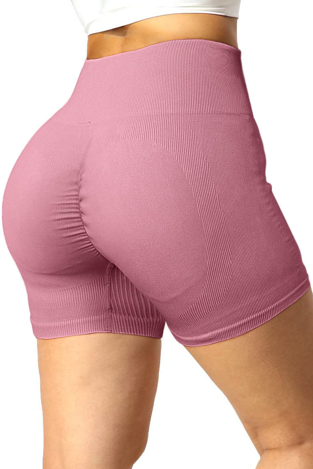 Ribbed Sports Shorts - Light Pink / S - Women’s Clothing & Accessories - Shorts - 16 - 2024