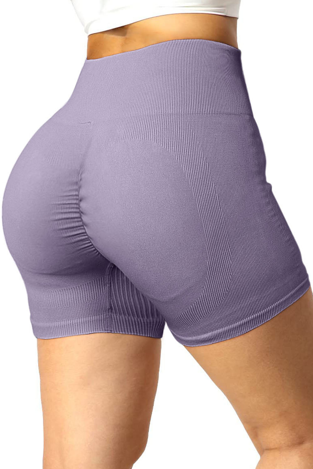 Ribbed Sports Shorts - Purple / S - Women’s Clothing & Accessories - Shorts - 10 - 2024