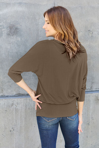 Round Neck Batwing Sleeve Blouse - Women’s Clothing & Accessories - Shirts & Tops - 3 - 2024