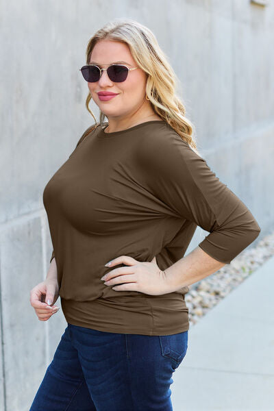 Round Neck Batwing Sleeve Blouse - Women’s Clothing & Accessories - Shirts & Tops - 5 - 2024