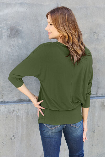 Round Neck Batwing Sleeve Blouse - Women’s Clothing & Accessories - Shirts & Tops - 9 - 2024