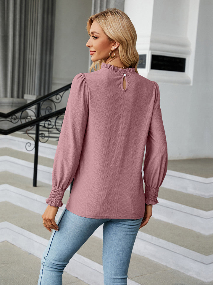 Round Neck Flounce Sleeve Blouse - Women’s Clothing & Accessories - Shirts & Tops - 16 - 2024