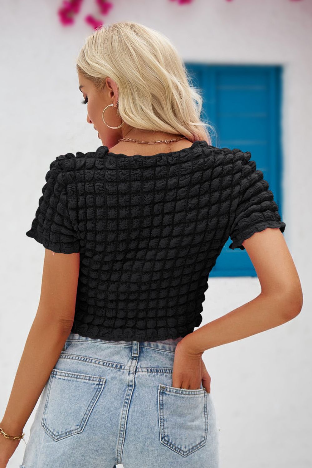 Round Neck Short Sleeve Crop Top - Women’s Clothing & Accessories - Shirts & Tops - 23 - 2024