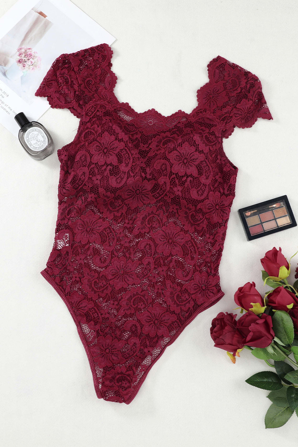 Ruched Sweetheart Neck Lace Bodysuit - Women’s Clothing & Accessories - Shirts & Tops - 19 - 2024
