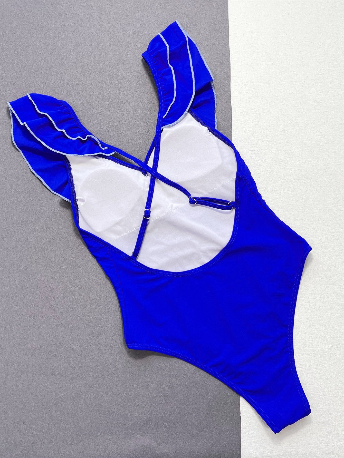 Ruffled Crisscross Backless One-Piece Swimsuit - Women’s Clothing & Accessories - Swimwear - 4 - 2024