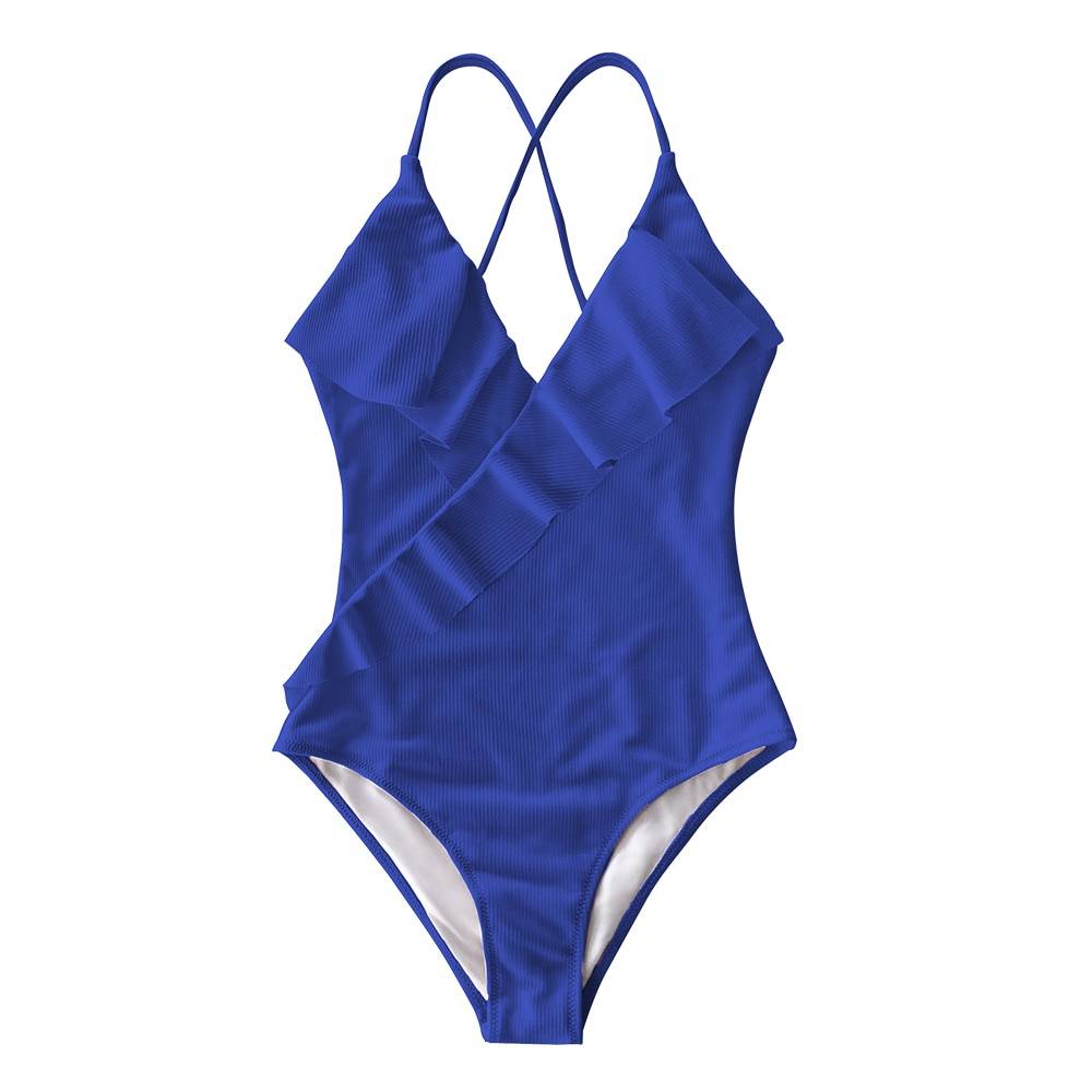 Ruffled One Piece Swimsuits - Blue / L / China - Women’s Clothing & Accessories - Swimwear - 14 - 2024