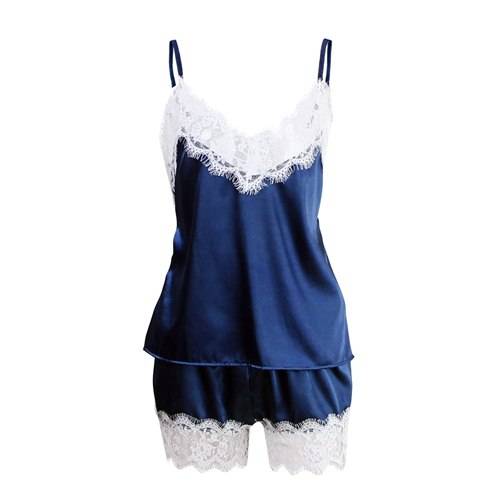 Satin Sleepwear Set - Nave Blue / XXL - Women’s Clothing & Accessories - Sleepwear & Loungewear - 7 - 2024