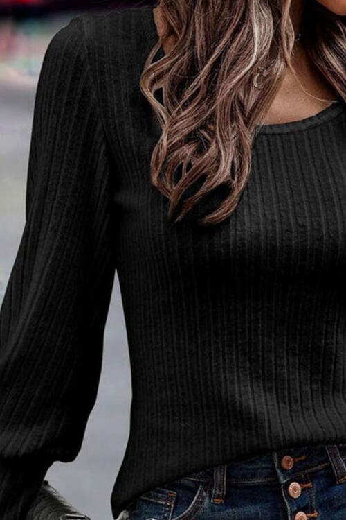 Scoop Neck Long Sleeve Blouse - Women’s Clothing & Accessories - Shirts & Tops - 12 - 2024