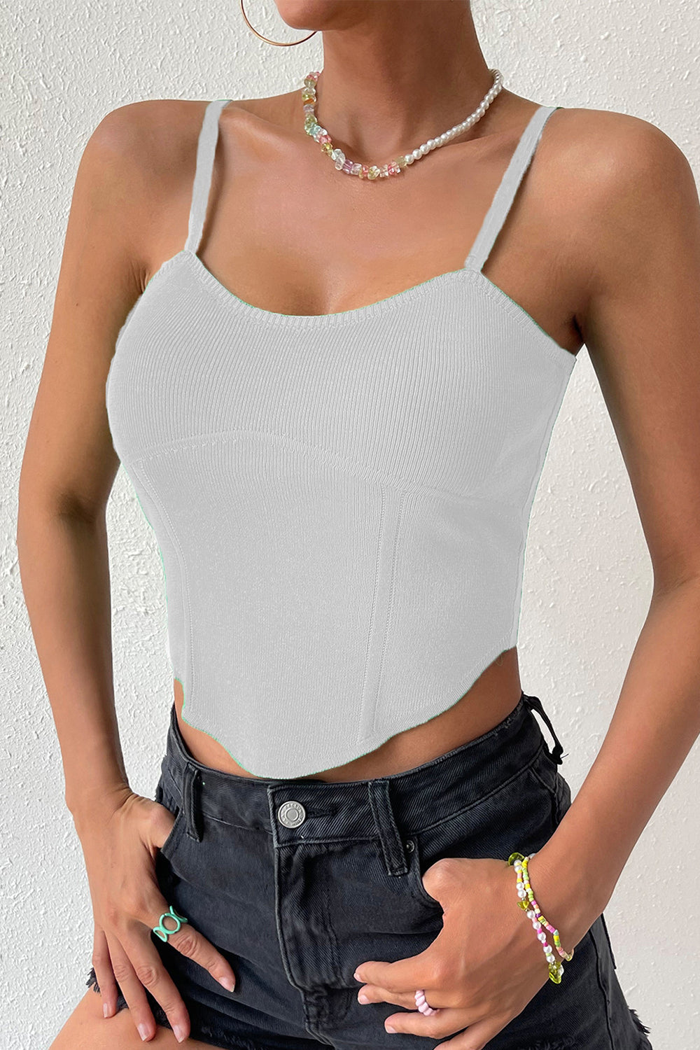 Scoop Neck Tank Top - White / S - Women’s Clothing & Accessories - Shirts & Tops - 7 - 2024