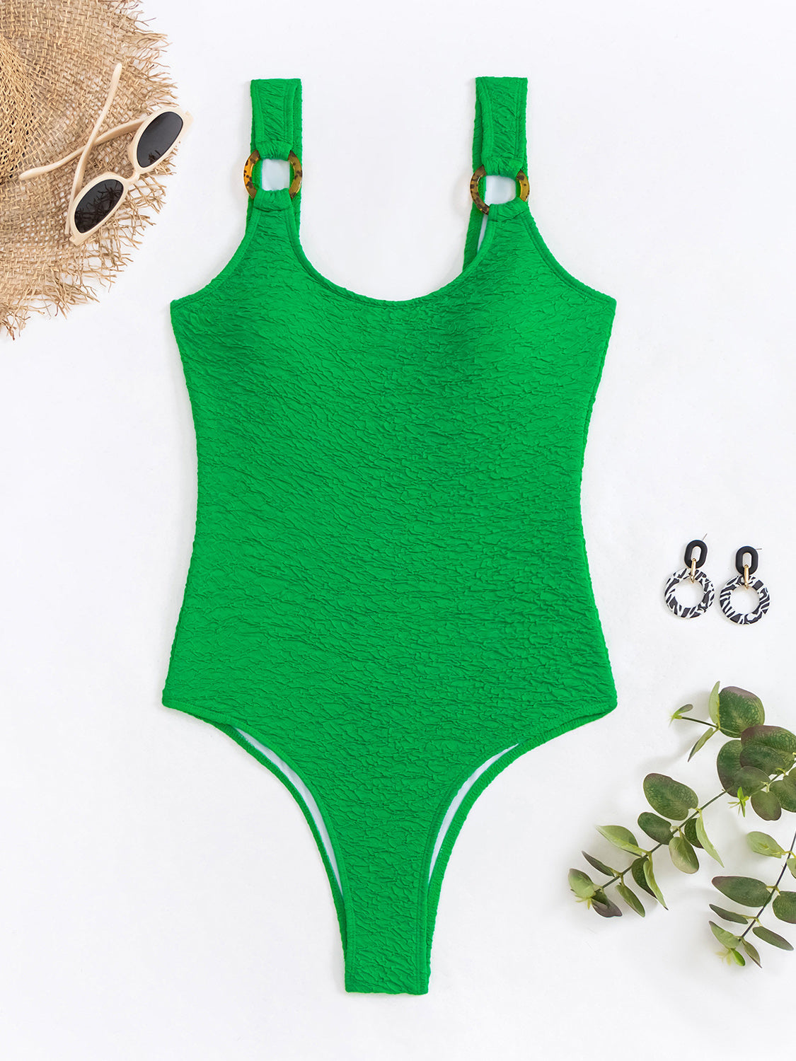 Scoop Neck Wide Strap One-Piece Swimwear - Women’s Clothing & Accessories - Swimwear - 4 - 2024