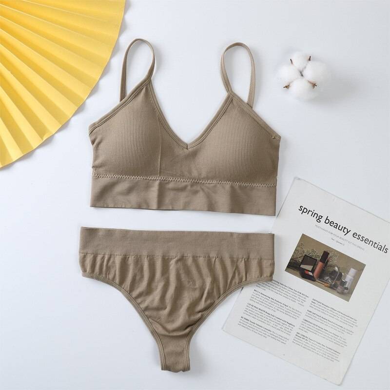 Seamless Bralette & Panties Set - Brown / Type 2 / L - Women’s Clothing & Accessories - Home & Garden - 19 - 2024