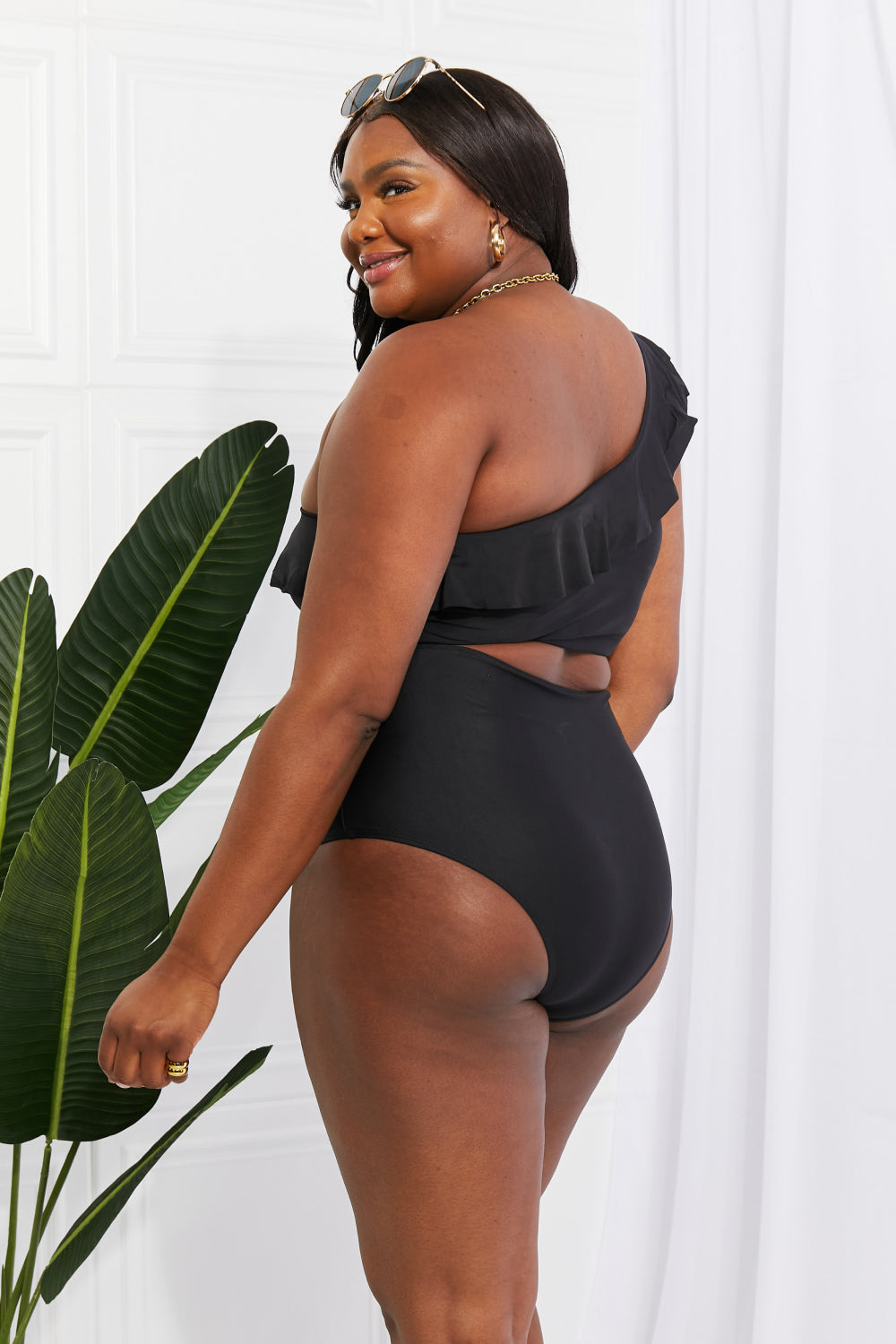 Seaside Romance Ruffle One-Shoulder Bikini in Black - Women’s Clothing & Accessories - Swimwear - 7 - 2024
