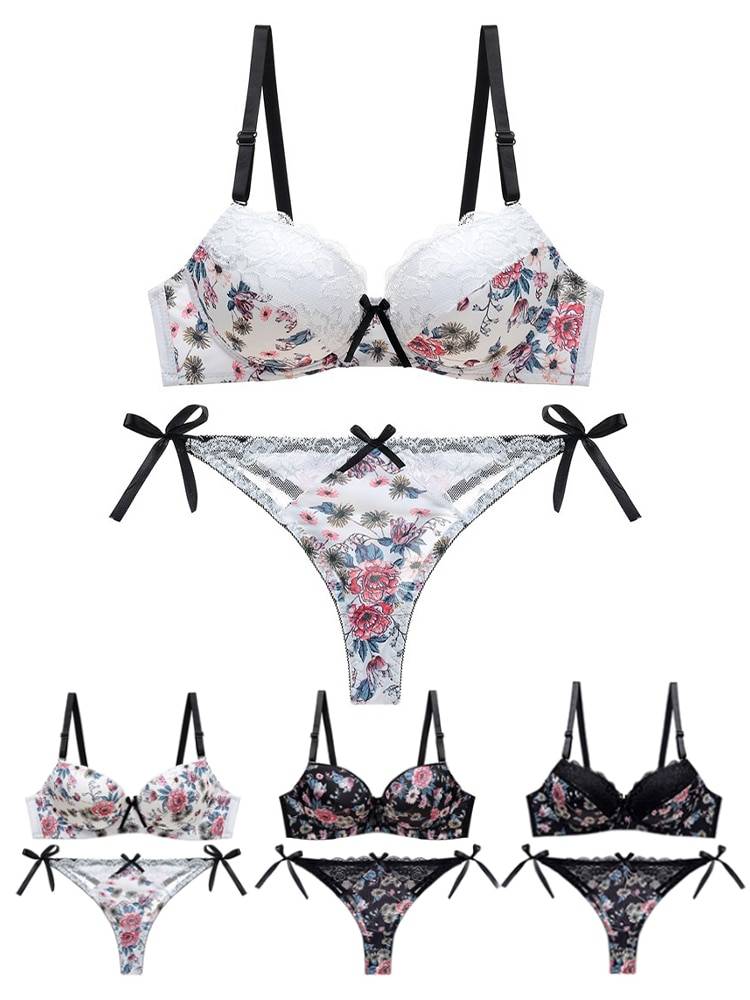 Sexy Floral Bra - Thong Set - Women’s Clothing & Accessories - Lingerie - 6 - 2024