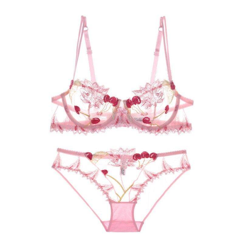 Sexy Transparent Flower Lingerie Set - Pink / 80B - Women’s Clothing & Accessories - Clothing - 21 - 2024