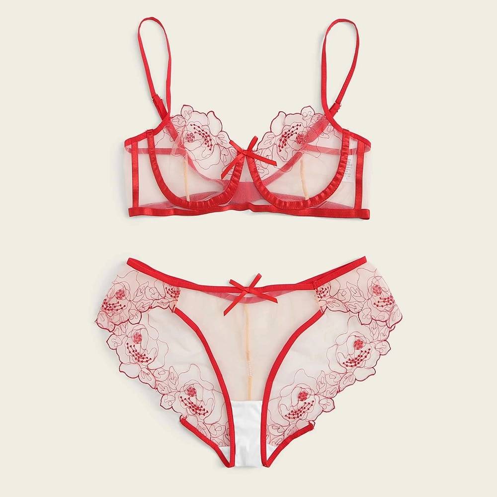 Sexy Transparent Lingerie Set - Red / М - Women’s Clothing & Accessories - Lingerie - 16 - 2024