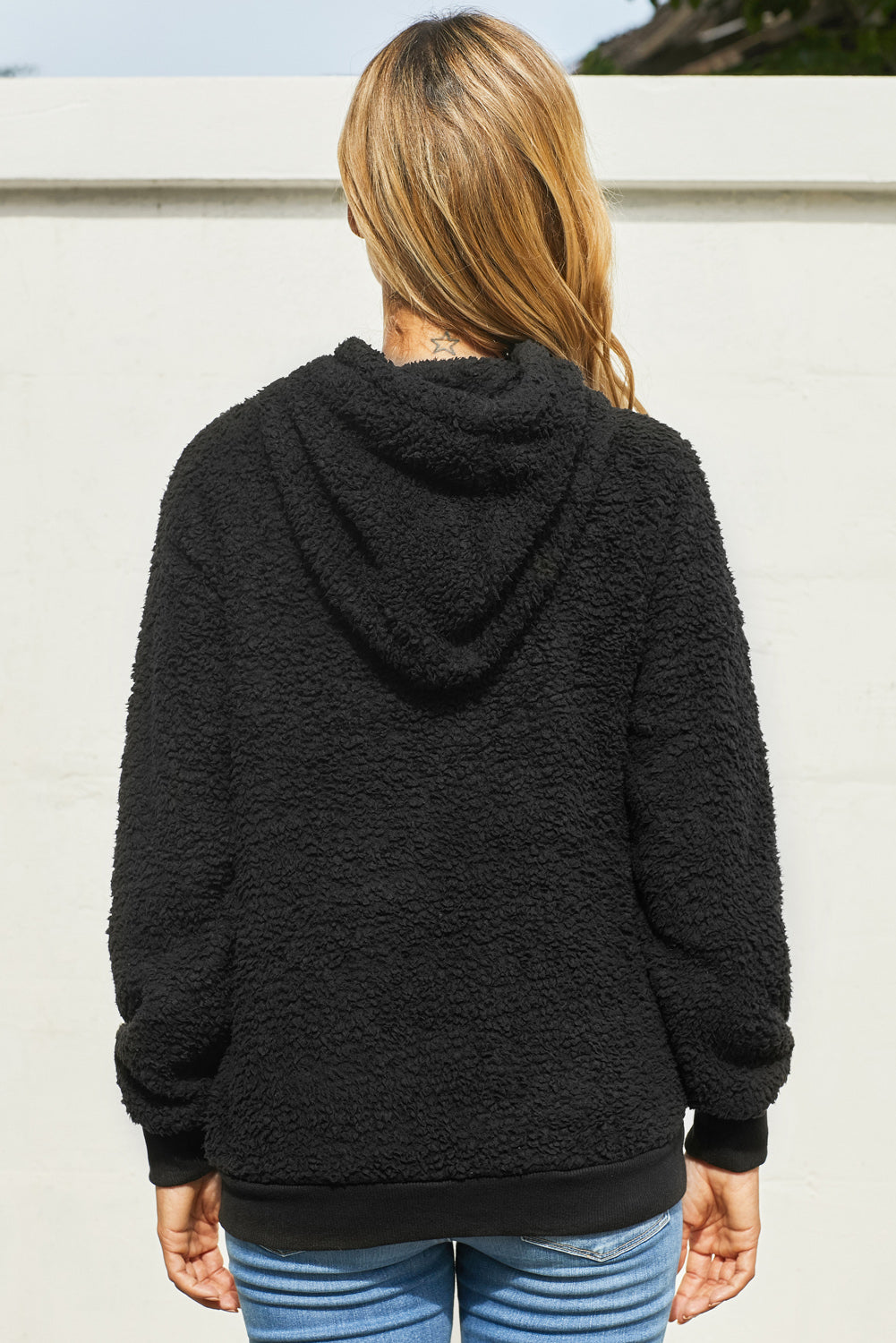 Sherpa Hoodie with Pocket - Women’s Clothing & Accessories - Shirts & Tops - 6 - 2024