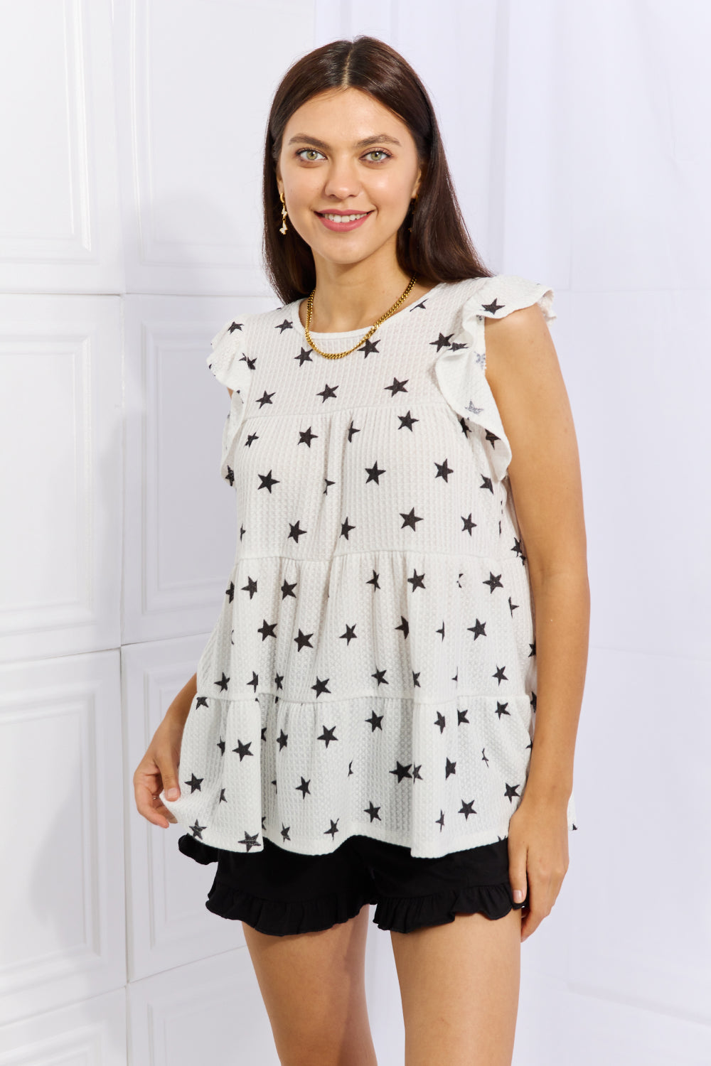 Shine Bright Full Size Butterfly Sleeve Star Print Top - Women’s Clothing & Accessories - Shirts & Tops - 6 - 2024