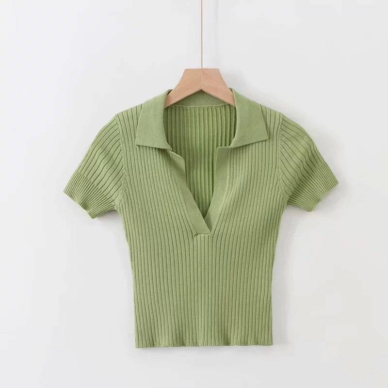 Women’s Short Sleeved Polo - Green / One Size - Women’s Clothing & Accessories - Shirts & Tops - 32 - 2024