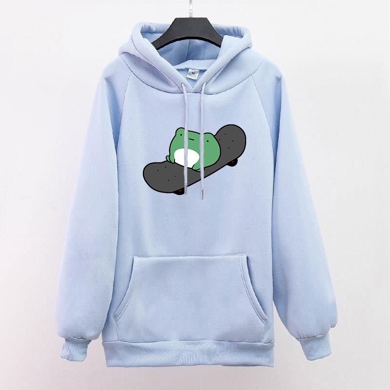 Skateboard Frog Vibes Hoodie - Women’s Clothing & Accessories - Shirts & Tops - 4 - 2024