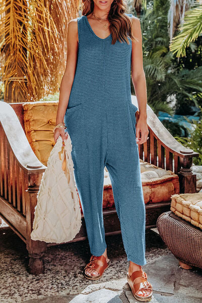 Sleeveless Straight Jumpsuit - Sky Blue / S - Women’s Clothing & Accessories - Jumpsuits & Rompers - 24 - 2024