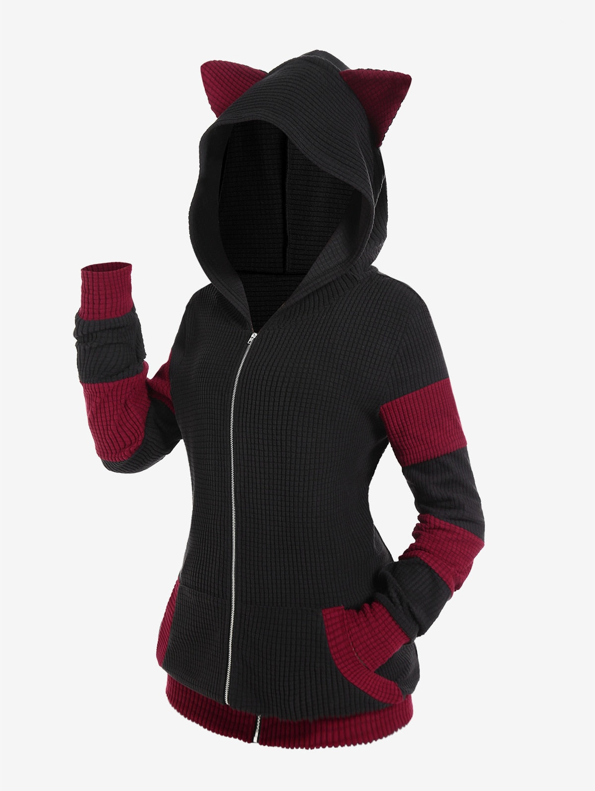 Slim Cat Ear Hoodies - Red / M - Women’s Clothing & Accessories - Clothing - 23 - 2024