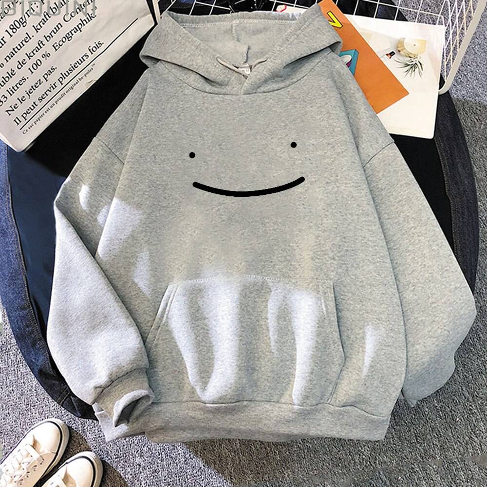 Smiley Printed Hoodie - Gray / XXXL - Women’s Clothing & Accessories - Shirts & Tops - 25 - 2024