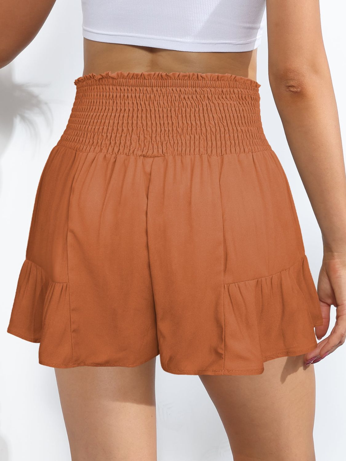 Smocked Tie-Front High-Rise Shorts - Women’s Clothing & Accessories - Shorts - 6 - 2024