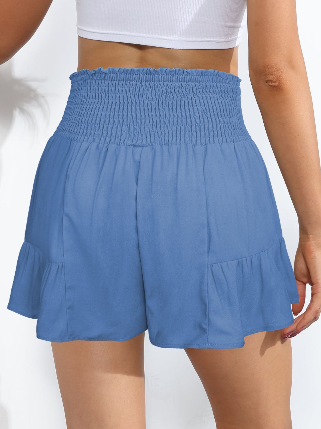 Smocked Tie-Front High-Rise Shorts - Women’s Clothing & Accessories - Shorts - 12 - 2024