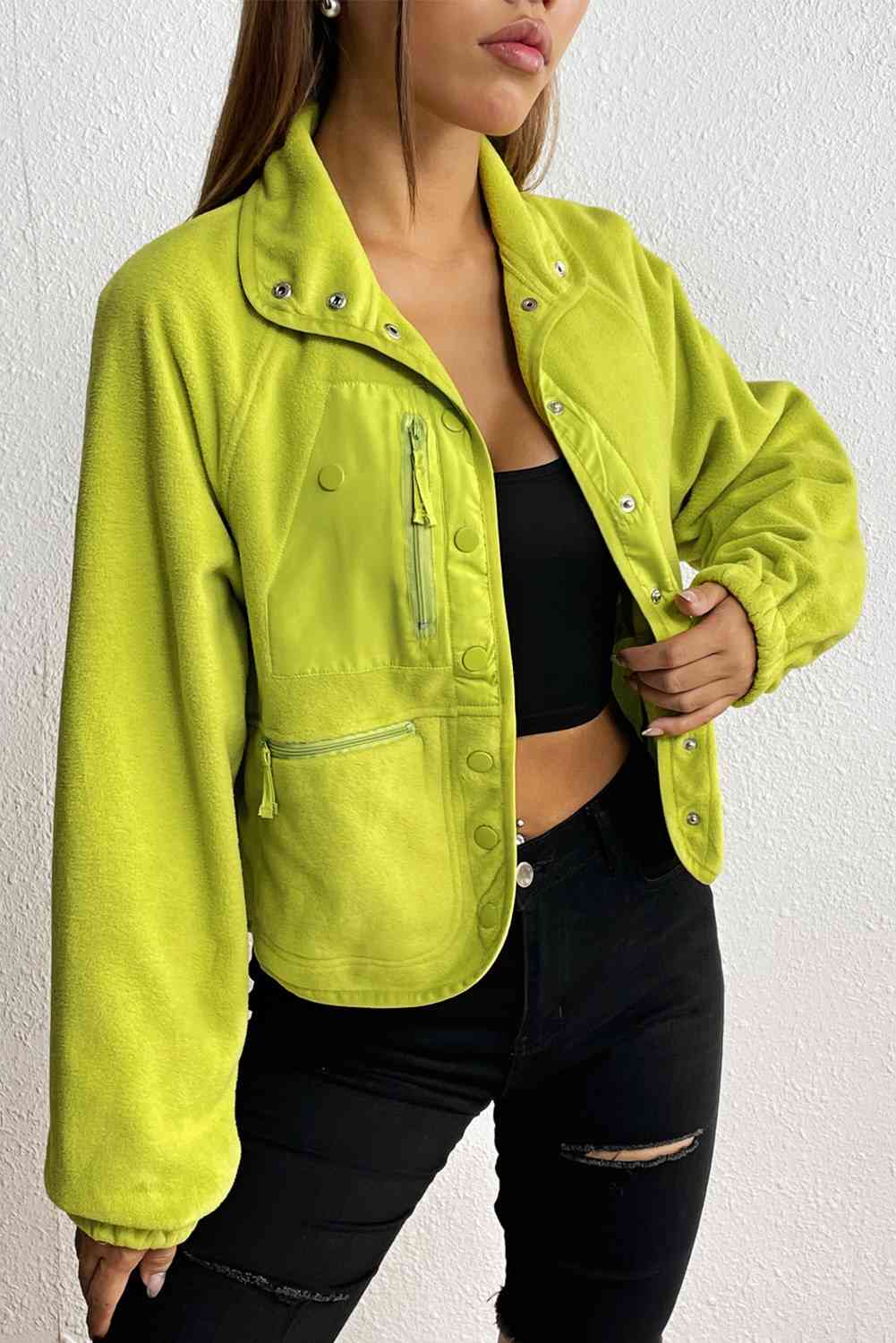 Snap Down Collared Jacket - Women’s Clothing & Accessories - Coats & Jackets - 3 - 2024