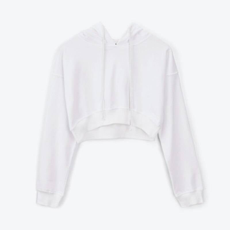 Solid Color Cropped Hoodie - White / S - Women’s Clothing & Accessories - Shirts & Tops - 16 - 2024