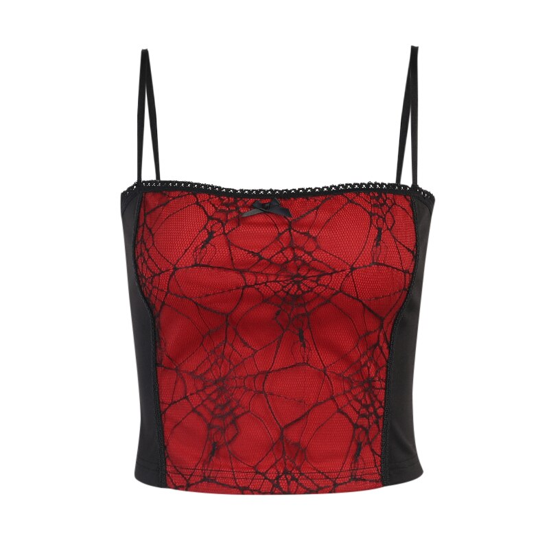 Spider Web Camisole - Red / M - Women’s Clothing & Accessories - Shirts & Tops - 30 - 2024
