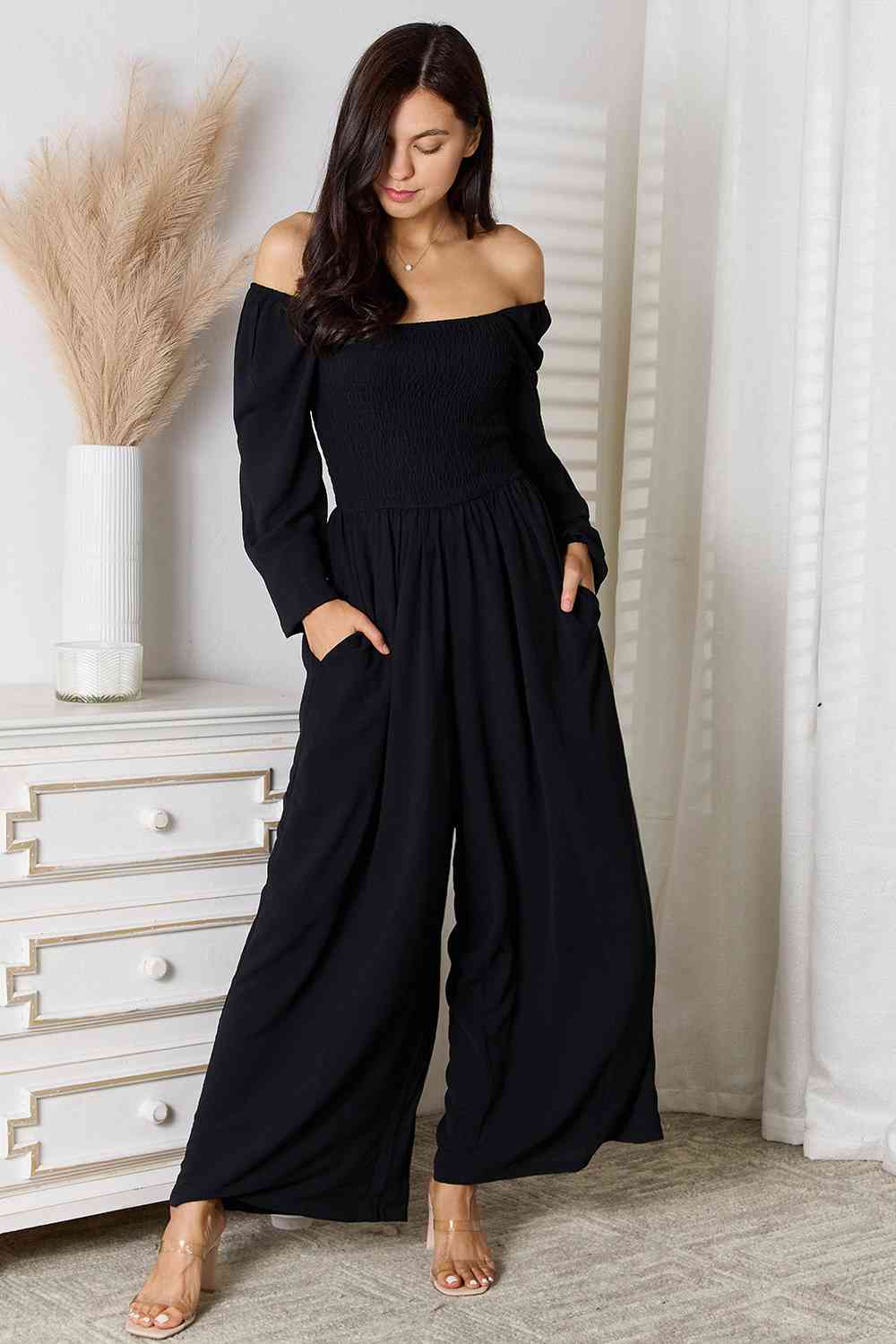 Square Neck Jumpsuit with Pockets - Women’s Clothing & Accessories - Jumpsuits & Rompers - 4 - 2024