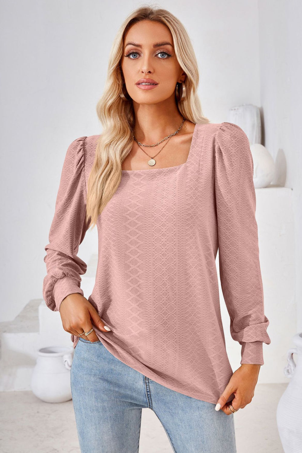 Square Neck Puff Sleeve Blouse - Women’s Clothing & Accessories - Shirts & Tops - 22 - 2024