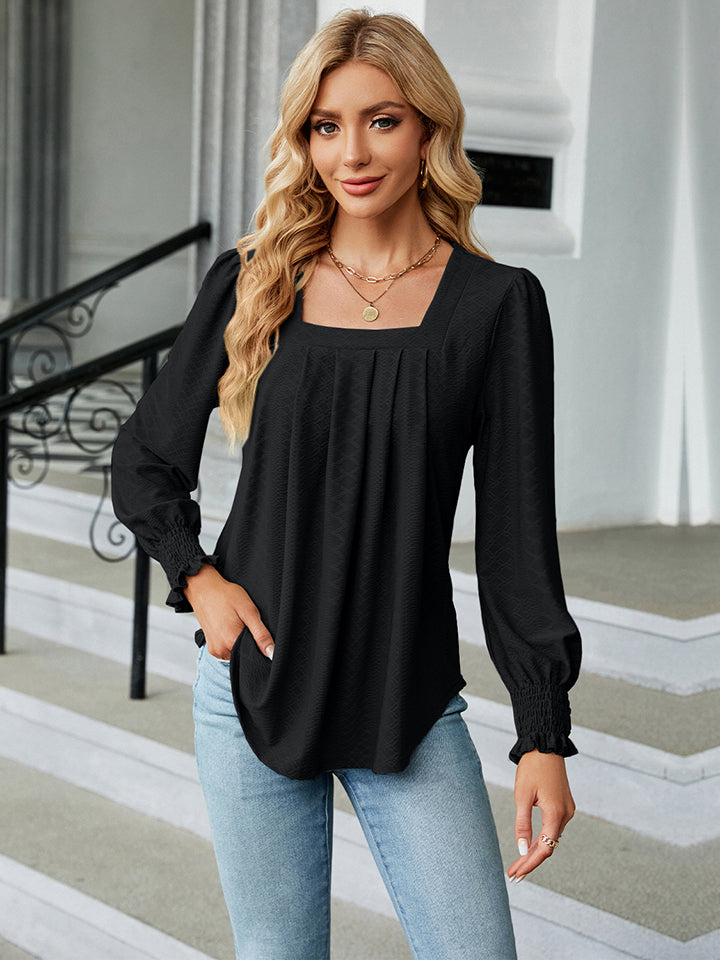 Square Neck Puff Sleeve Blouse - Women’s Clothing & Accessories - Shirts & Tops - 16 - 2024
