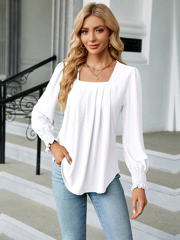 Square Neck Puff Sleeve Blouse - Women’s Clothing & Accessories - Shirts & Tops - 6 - 2024