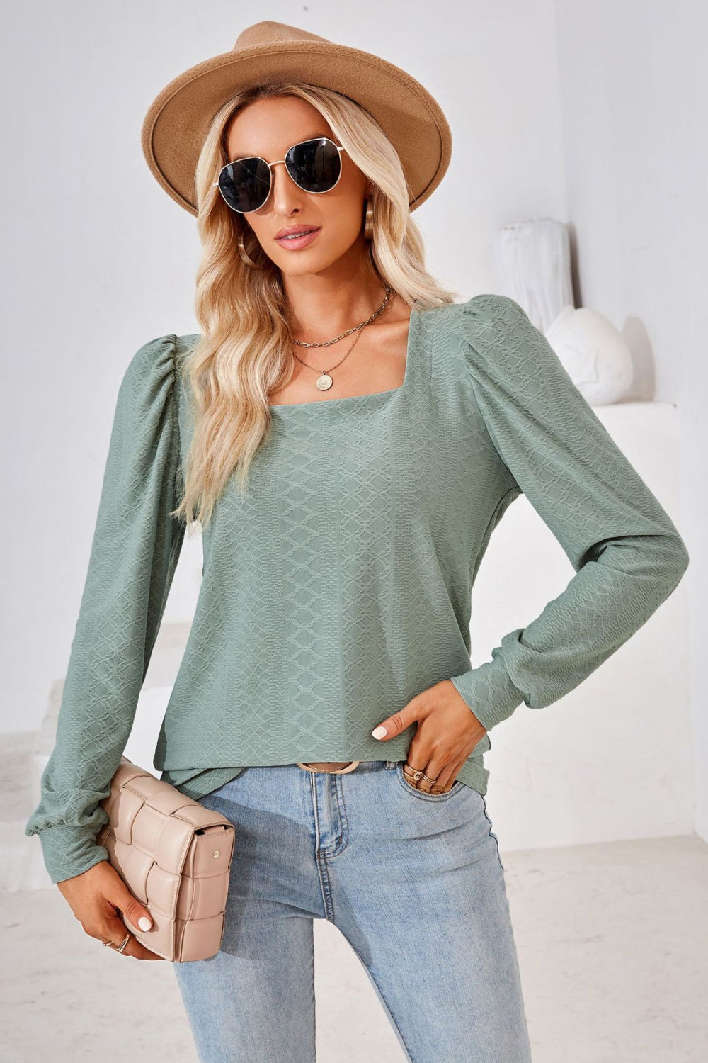 Square Neck Puff Sleeve Blouse - Women’s Clothing & Accessories - Shirts & Tops - 27 - 2024