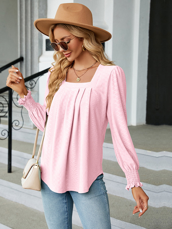 Square Neck Puff Sleeve Blouse - Women’s Clothing & Accessories - Shirts & Tops - 12 - 2024