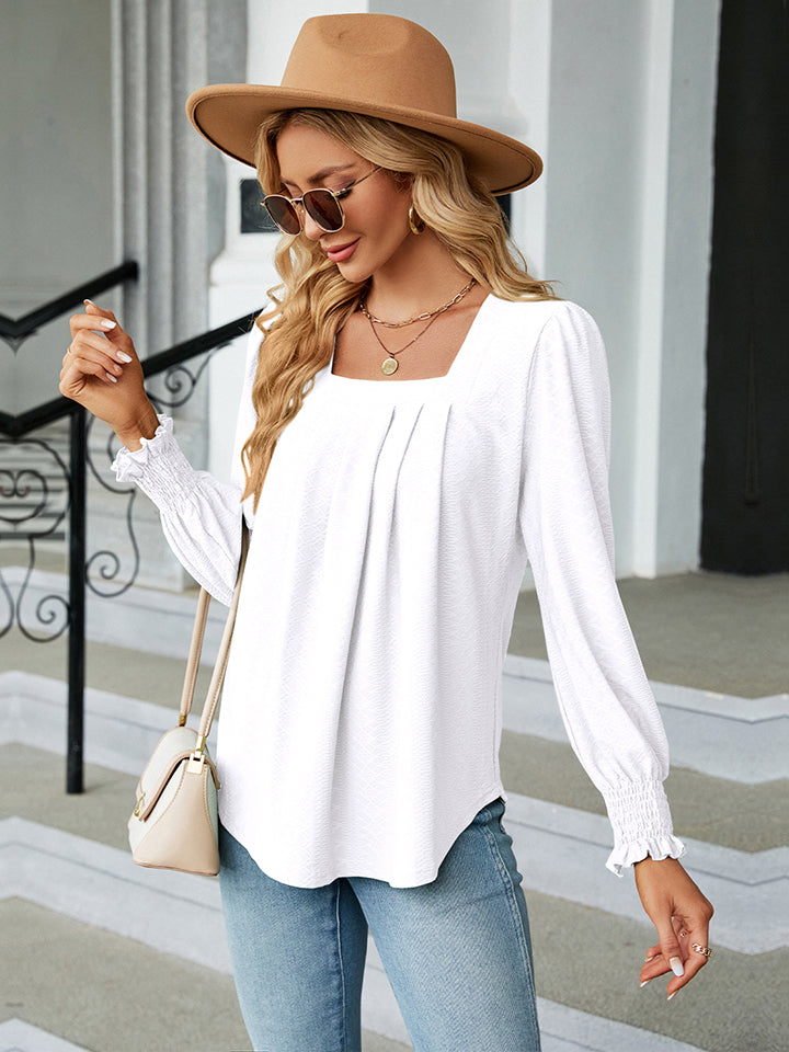 Square Neck Puff Sleeve Blouse - Women’s Clothing & Accessories - Shirts & Tops - 7 - 2024
