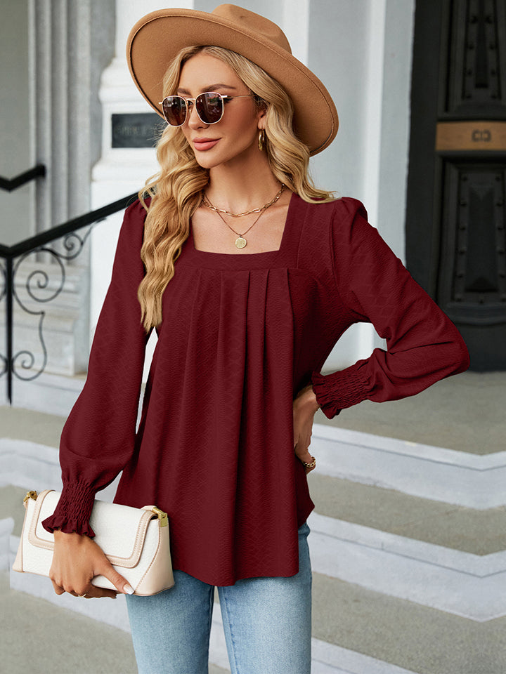 Square Neck Puff Sleeve Blouse - Women’s Clothing & Accessories - Shirts & Tops - 4 - 2024