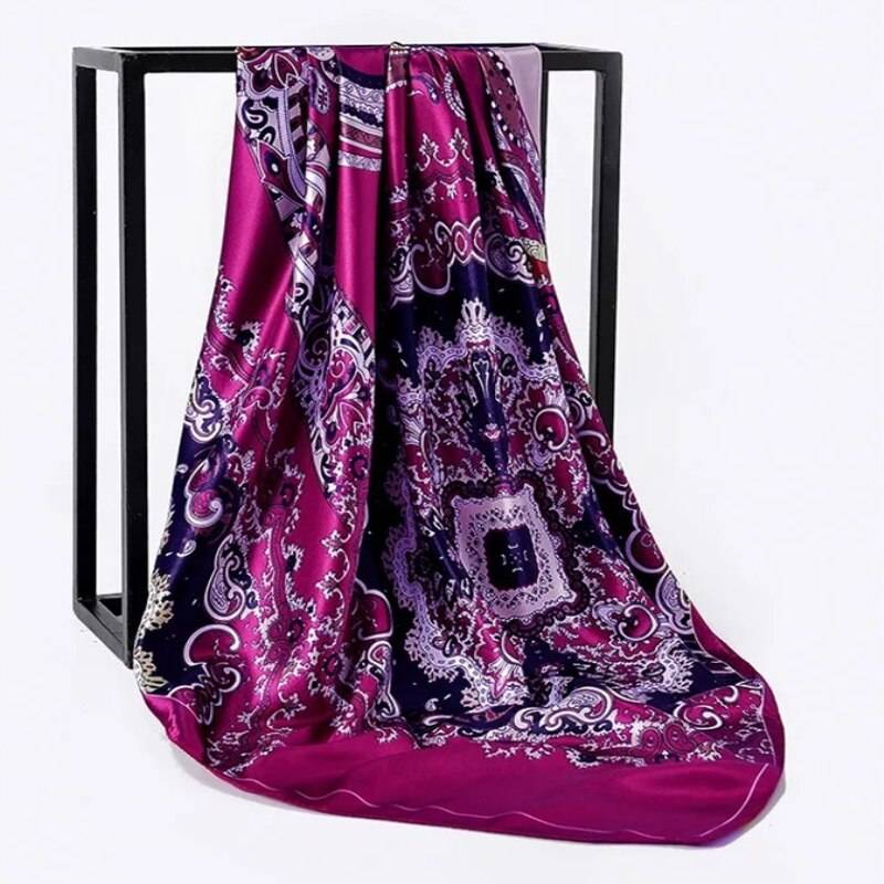 Women’s Square Silk Scarf - 60 / 90 x 90 cm / 35.43 x 35.43 inch - Women’s Clothing & Accessories - Scarves - 83 - 2024