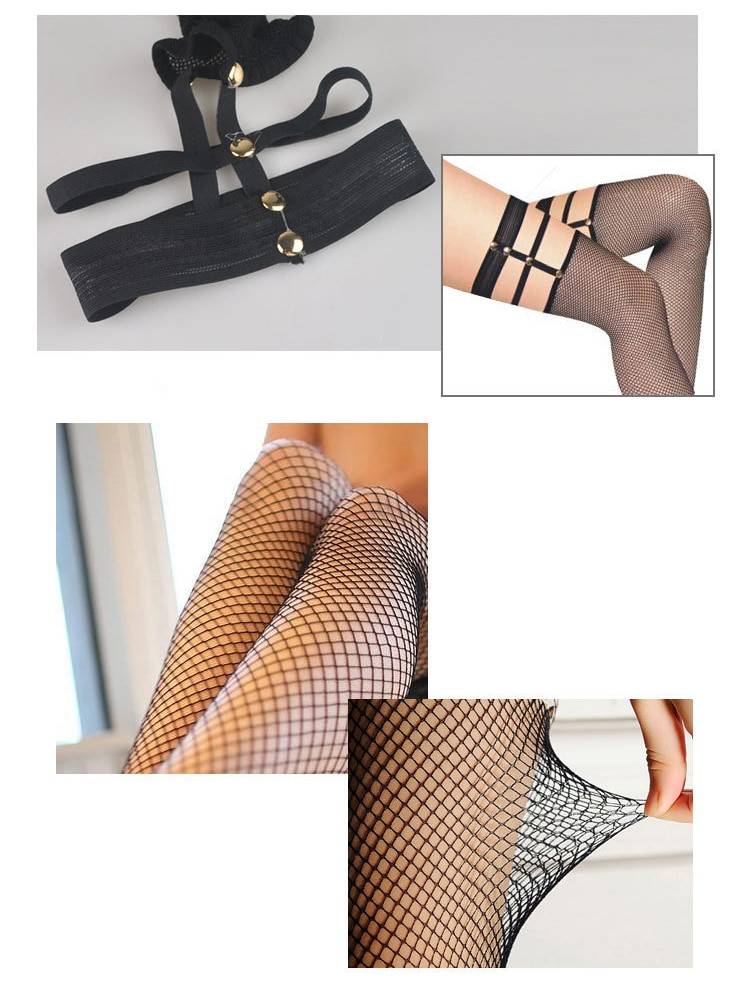 Women’s Strappy Stockings - Black / One Size - Women’s Clothing & Accessories - Underwear & Socks - 17 - 2024