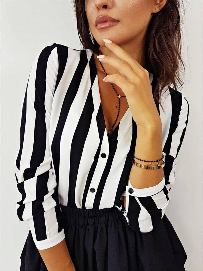 Women’s Striped Blouse - Women’s Clothing & Accessories - Shirts & Tops - 8 - 2024