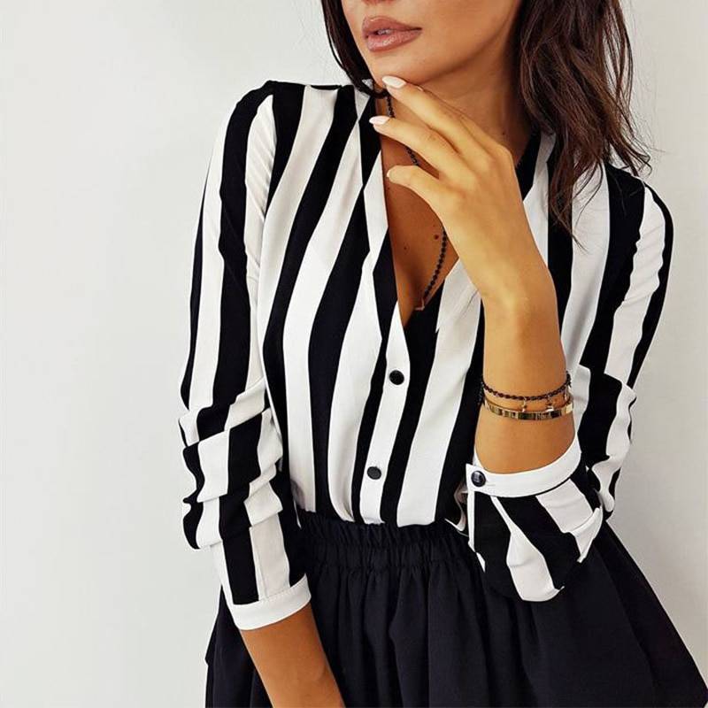 Women’s Striped Blouse - Women’s Clothing & Accessories - Shirts & Tops - 1 - 2024